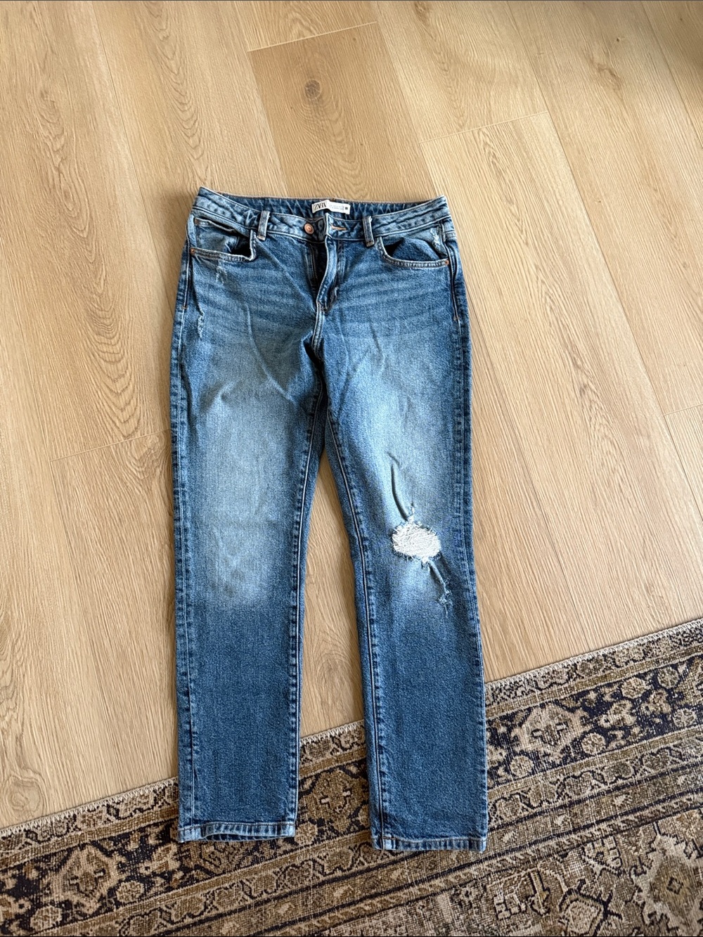 Zara Light Blue Distressed Jeans